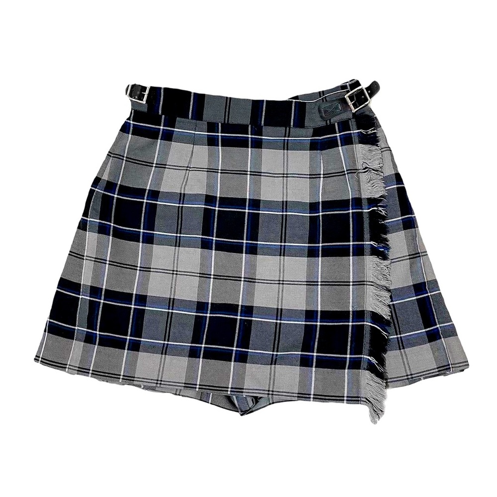 Blue Black Grey Plaid Short Schoolgirl Uniform Skirt